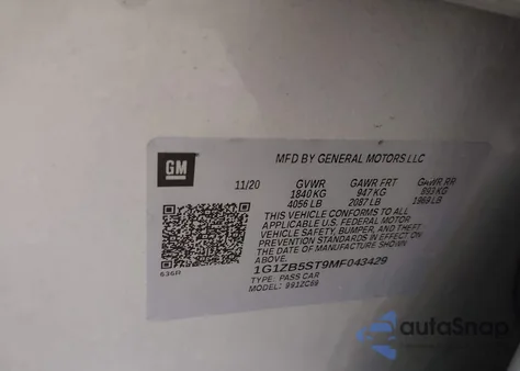 2021 Chevrolet Malibu Fwd Ls from USA, damaged, VIN 1G1ZB5ST9MF043429